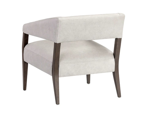Carlyle Light Grey Leather Accent Chair -4