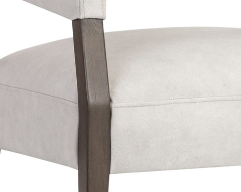 Carlyle Light Grey Leather Accent Chair -5