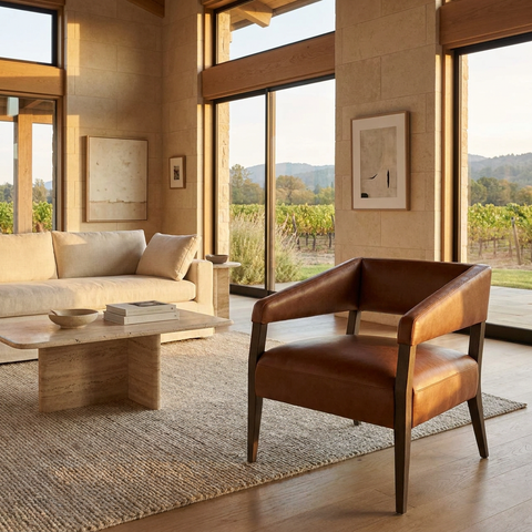 Carlyle Tobacco Leather Accent Chair 