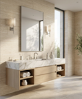 Carmelle Polished Stainless Steel Modern Wall Mirror 