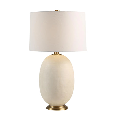 Cartagena White and Antique Brass Table Lamp -1