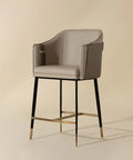 Carter Beige Modern Faux Leather Counter Stool-1