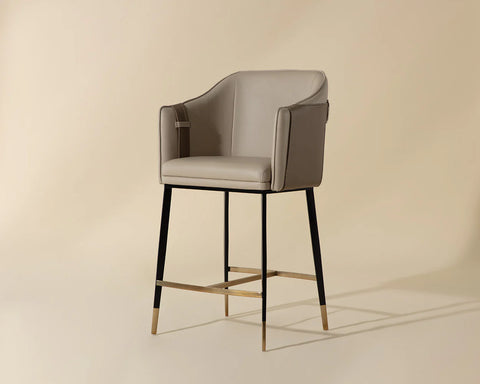 Carter Beige Modern Faux Leather Counter Stool-1