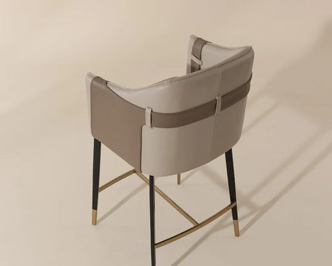 Carter Beige Modern Faux Leather Counter Stool-5