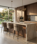 Carter Beige Modern Faux Leather Counter Stool