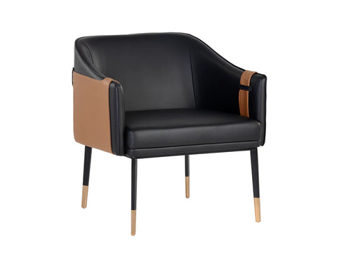Carter Black and Cognac Faux Leather Accent Chair-1
