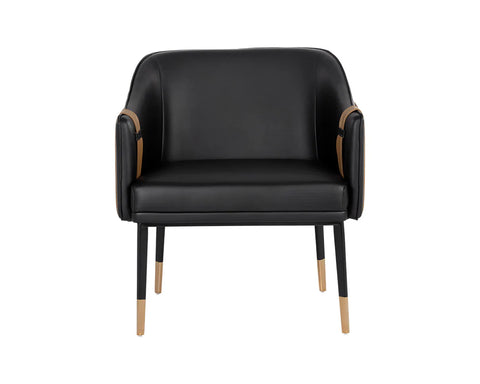 Carter Black and Cognac Faux Leather Accent Chair-2