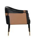 Carter Black and Cognac Faux Leather Accent Chair-3
