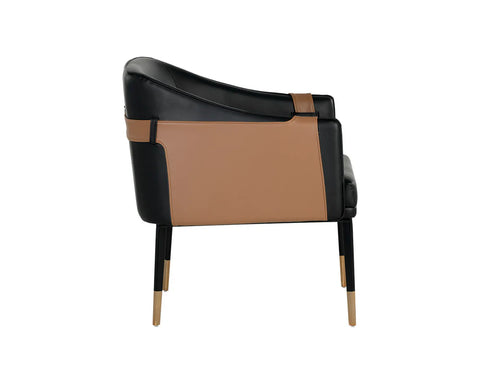 Carter Black and Cognac Faux Leather Accent Chair-3