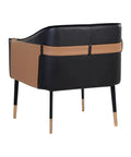 Carter Black and Cognac Faux Leather Accent Chair-4