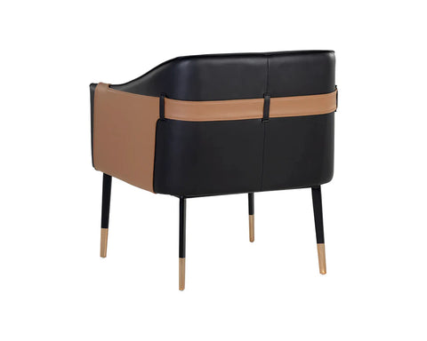 Carter Black and Cognac Faux Leather Accent Chair-4