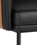Carter Black and Cognac Faux Leather Accent Chair-5