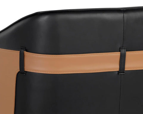 Carter Black and Cognac Faux Leather Accent Chair-6