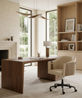 Carter Napa Beige & Tan Faux Leather Swivel Office Chair 