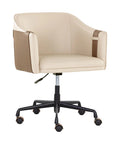 Carter Napa Beige & Tan Faux Leather Swivel Office Chair -1