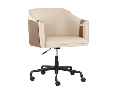 Carter Napa Beige & Tan Faux Leather Swivel Office Chair -1