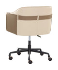 Carter Napa Beige & Tan Faux Leather Swivel Office Chair -2