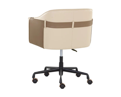 Carter Napa Beige & Tan Faux Leather Swivel Office Chair -2