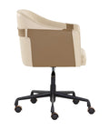 Carter Napa Beige & Tan Faux Leather Swivel Office Chair -3