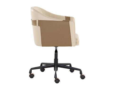 Carter Napa Beige & Tan Faux Leather Swivel Office Chair -3
