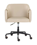 Carter Napa Beige & Tan Faux Leather Swivel Office Chair -4