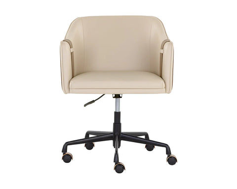 Carter Napa Beige & Tan Faux Leather Swivel Office Chair -4