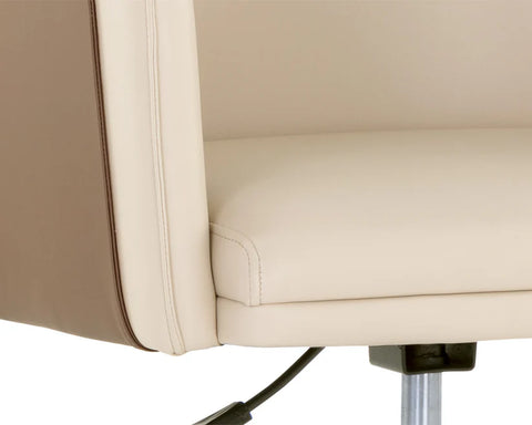 Carter Napa Beige & Tan Faux Leather Swivel Office Chair -6