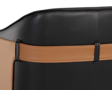 Carter Napa Black & Cognac Faux Leather Swivel Office Chair-5