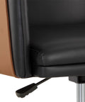 Carter Napa Black & Cognac Faux Leather Swivel Office Chair-6