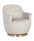 Casey Cream Fabric Swivel Accent Chair -1