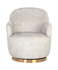 Casey Cream Fabric Swivel Accent Chair -2