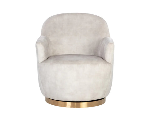 Casey Cream Fabric Swivel Accent Chair -2