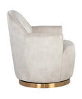 Casey Cream Fabric Swivel Accent Chair -3