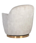 Casey Cream Fabric Swivel Accent Chair -4