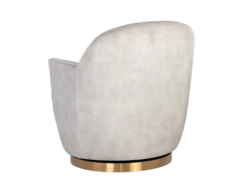 Casey Cream Fabric Swivel Accent Chair -4