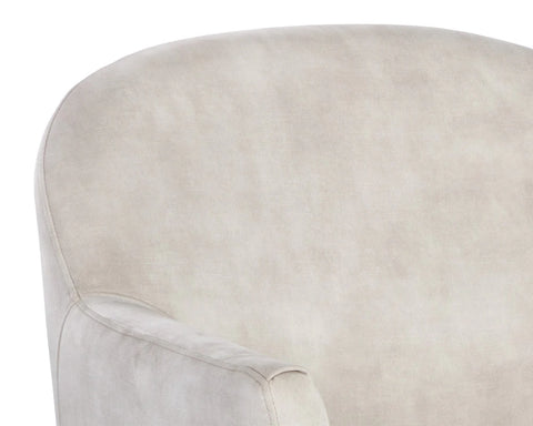 Casey Cream Fabric Swivel Accent Chair -6
