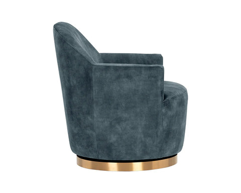 Casey Petrol Fabric Swivel Accent Chair-3