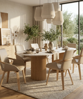 Caspian Sand Faux Leather Dining Chairs