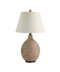 Cebada Textured Brown and Beige Resin Table Lamp-2