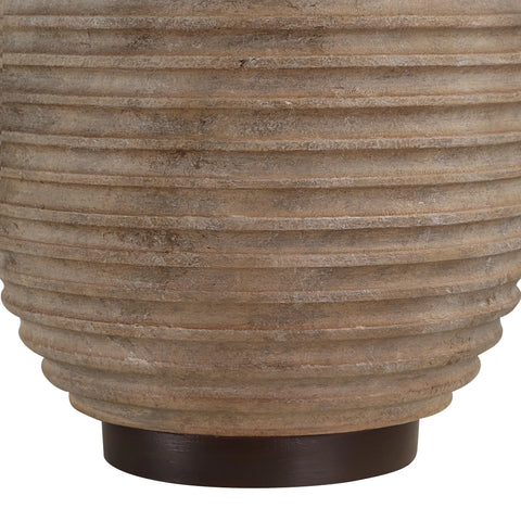 Cebada Textured Brown and Beige Resin Table Lamp-3