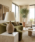 Cebada Textured Brown and Beige Resin Table Lamp