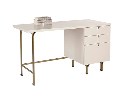 Celine Rubberwood Executive Desk - Sunpan-1