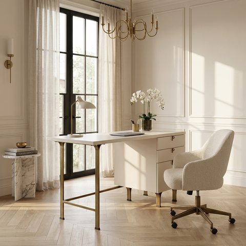 Celine Rubberwood Executive Desk - Sunpan