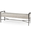 Charlotte Grey Herringbone Upholstered Bench-1