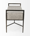 Charlotte Grey Herringbone Upholstered Bench-3