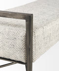 Charlotte Grey Herringbone Upholstered Bench-5
