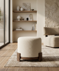 Chaves Ivory Boucle Ottoman