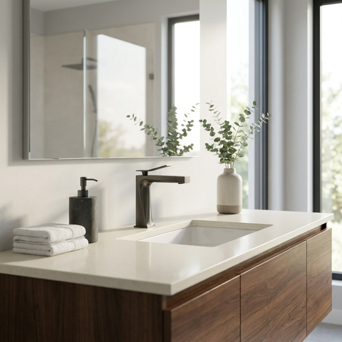 Chicane Brushed Black Chrome Single Hole Bathroom Faucet