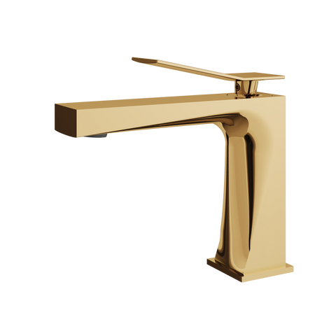 Chicane Polished Gold Single Hole Bathroom Faucet