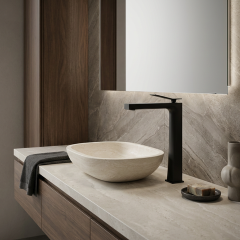 Chicane Tall Black Single Hole Bathroom Faucet 